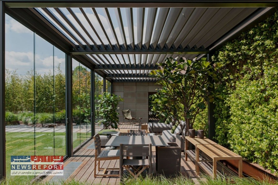 سقف متحرک پارچه‌ای پیراژ پویا؛ راهکاری مدرن برای فضاهای باز